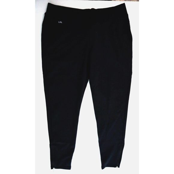 Lauren Ralph Lauren Women's Sz L Black Active Black Jersey Performance Pants - Picture 1 of 9